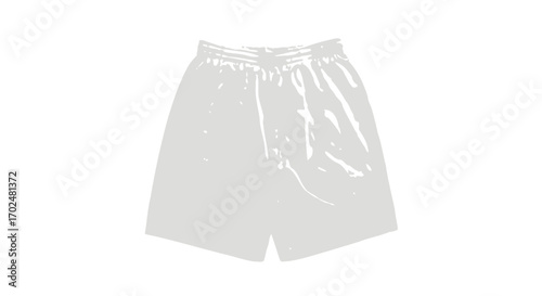 White athletic shorts isolated on a clean white background shot