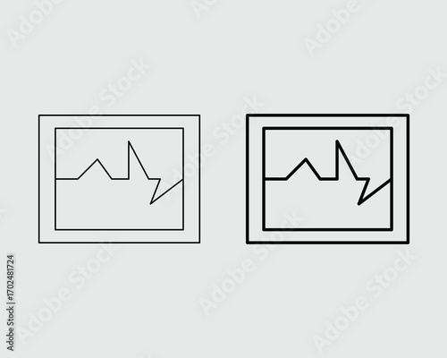 Two electrocardiogram (ECG) icons with a jagged line representing a heartbeat