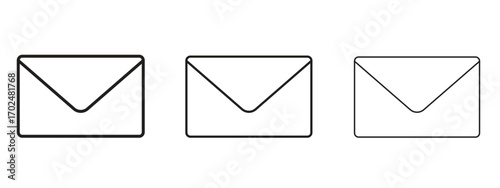 Envelope icon, outline sign, linear symbols