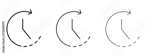 Duration icon, outline sign, linear symbols