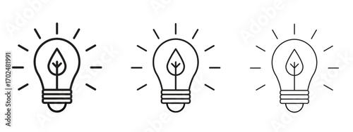 ECO Energy icon, outline sign, linear symbols