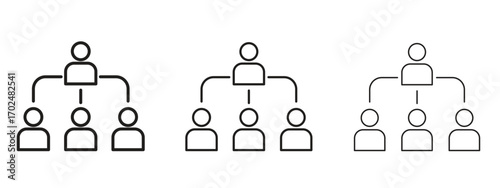 Department head icon, outline sign, linear symbols