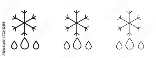 Defrost icon, outline sign, linear symbols