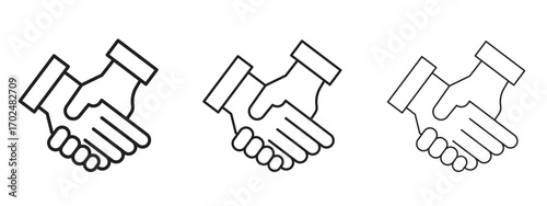 Deal icon, outline sign, linear symbols
