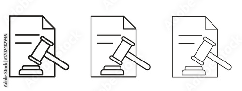 Court decision icon, outline sign, linear symbols