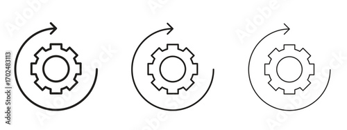 Continuous changes icon, outline sign, linear symbols