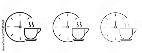Coffee time icon, outline sign, linear symbols