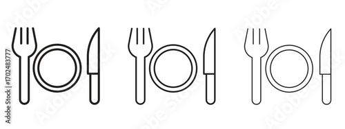 Canteen icon, outline sign, linear symbols