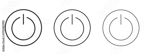 Button on off icon, outline sign, linear symbols