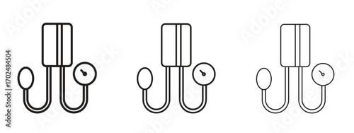 Blood pressure meter icon, outline sign, linear symbols