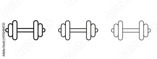 Barbell icon, outline sign, linear symbols