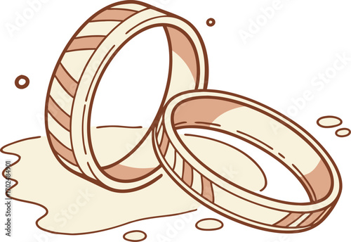 Vector art of two wedding rings, symbolizing love, commitment, and marriage, perfect for weddingrelated designs and romantic themes