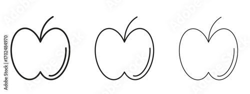 Apple icon, outline sign, linear symbols