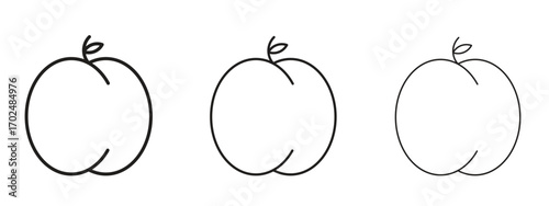 Apricot icon, outline sign, linear symbols