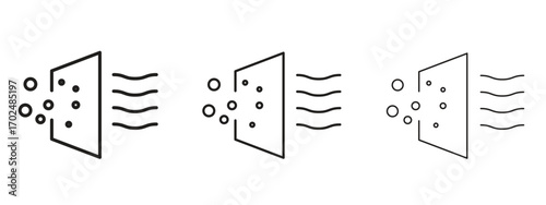 Air purification icon, outline sign, linear symbols