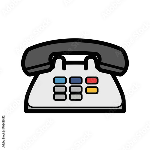 Old telephone presents number pad detail isolated object
