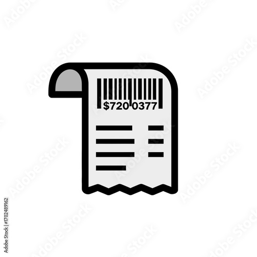 Printed receipt displays total purchase amount prominently