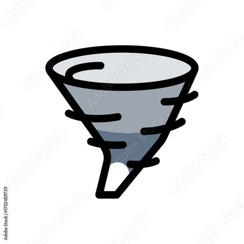 Cartoon tornado spins isolated severe weather graphic