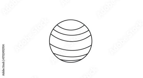 Simple Line Art Globe Illustration.