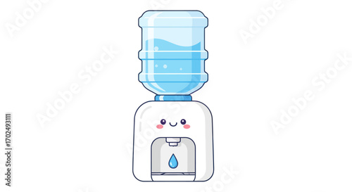 Cute Cartoon Water Dispenser with Big Bottle.