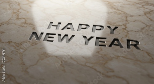 Luxury marble 3D  Happy New Year