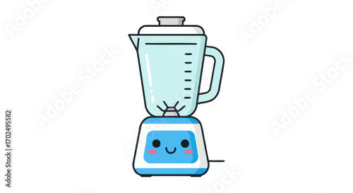 Cute Cartoon Blender with Happy Face.
