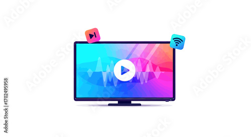 Smart TV Streaming Media Player with Colorful Interface.