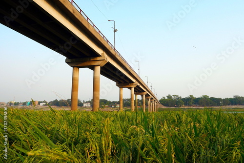 A bridge in Bangladesh. Ganges River Bridge in Bangladesh