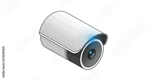 Modern White Security Camera with Protective Visor.