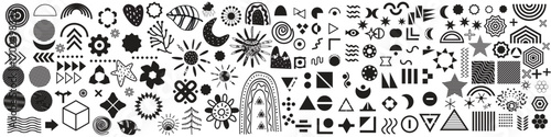 Geometric shapes. Y2K Geometric design element shapes. Abstract geometric elements shapes. Memphis design, retro elements for web, vintage, advertisement .vector illustration