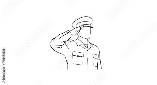 Wallpaper Mural Illustration of a soldier in uniform saluting isolated on transparent background Torontodigital.ca