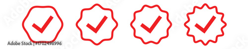Verified badges. Verified badge profile set Verify badge. Valid. Social media account verification icon. Verified badge icon set EPS10
