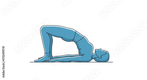 Person performing yoga bridge pose a backbend exercise.