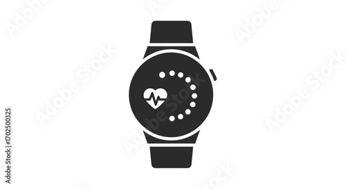 Smartwatch Displaying Heart Rate Monitor.