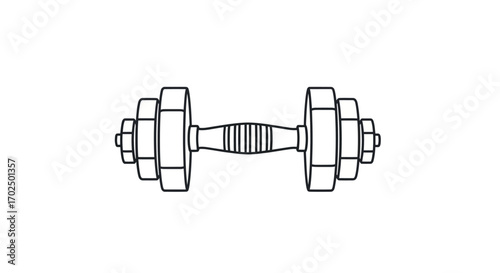 Line Art Adjustable Dumbbell for Fitness and Weightlifting Exercise.