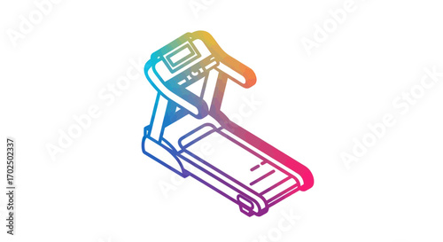 Rainbow Gradient Treadmill Illustration for Fitness and Exercise.