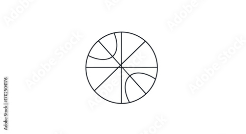 Stylized Line Art Representation of a Basketball.