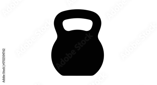 Black Kettlebell Weight for Strength Training and Fitness Exercises.