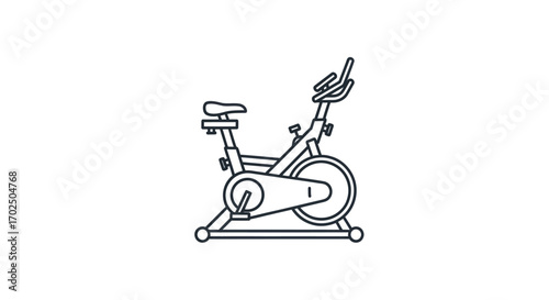 Line Art Illustration of Stationary Exercise Bike.