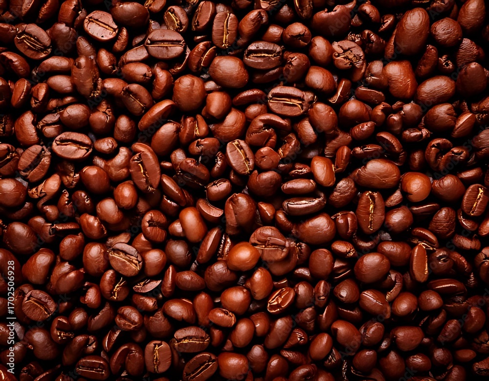 Naklejka premium Close-up of roasted coffee beans (2)