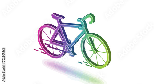 Colorful Gradient Road Bike with Aerodynamic Design.