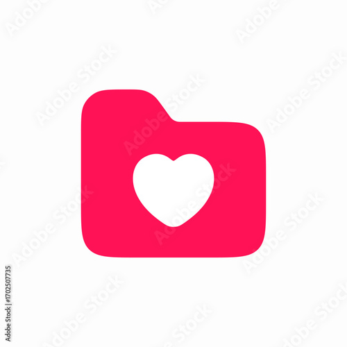 folder love heart favorite icon sign vector