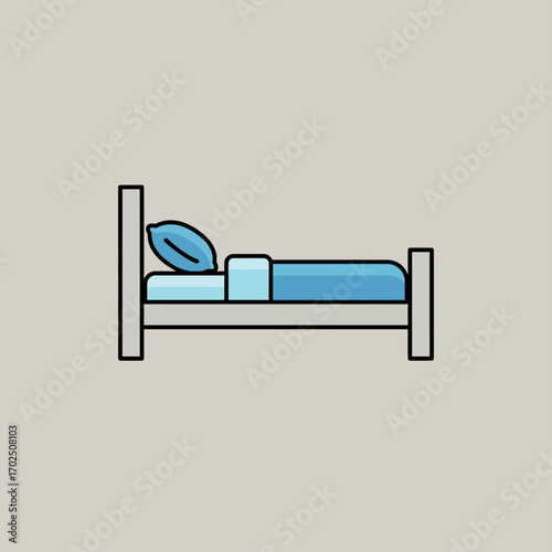 Bed icon flat vector design.