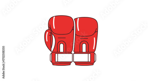Pair of Red Boxing Gloves Ready for Combat.