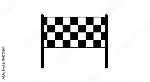 Classic black and white checkered racing finish line flag.