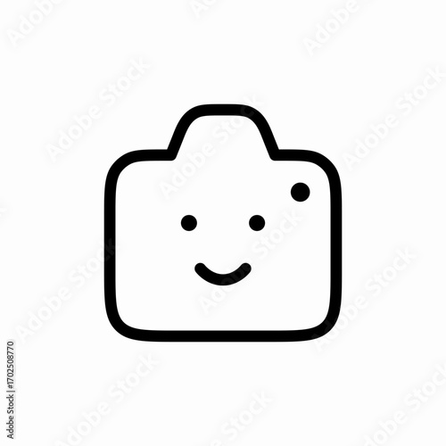 photo camera happy face portrait icon sign vector