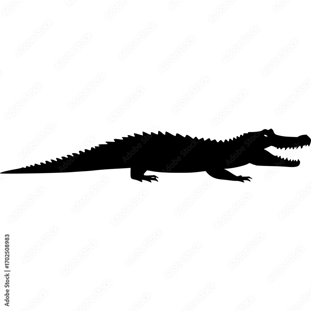 Naklejka premium Alligator silhouette vector image reptile animal icon graphic design