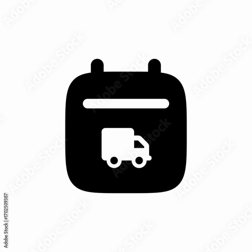 solid calendar delivery day icon sign vector