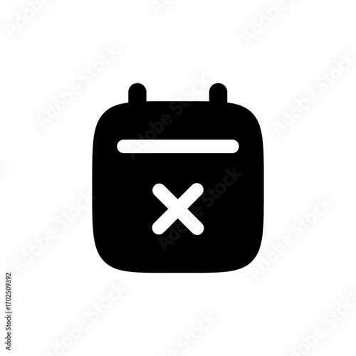 solid calendar delete icon sign vector