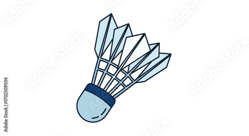 Vector Illustration of a Badminton Shuttlecock with Feathers.